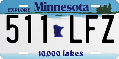 MN license plate 511LFZ