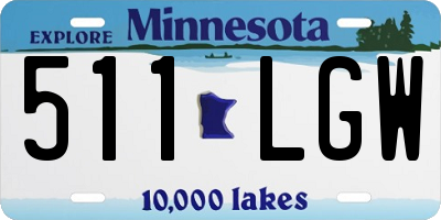 MN license plate 511LGW