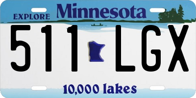 MN license plate 511LGX