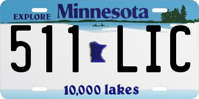 MN license plate 511LIC