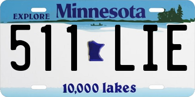 MN license plate 511LIE