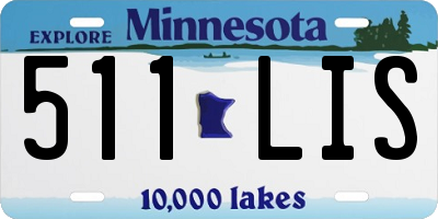 MN license plate 511LIS