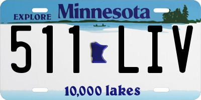 MN license plate 511LIV