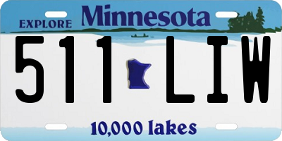 MN license plate 511LIW