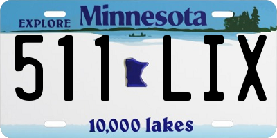 MN license plate 511LIX