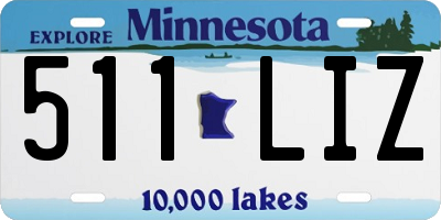 MN license plate 511LIZ