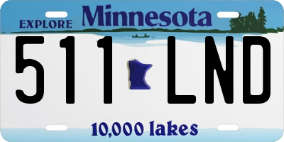MN license plate 511LND