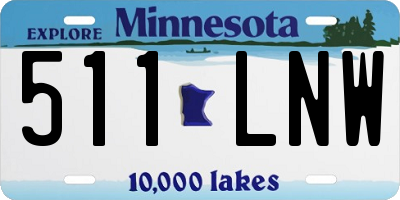 MN license plate 511LNW