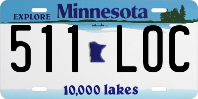 MN license plate 511LOC