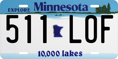 MN license plate 511LOF