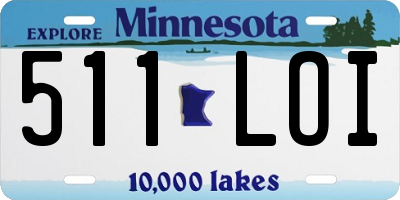 MN license plate 511LOI