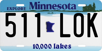 MN license plate 511LOK