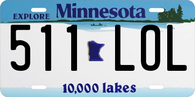 MN license plate 511LOL