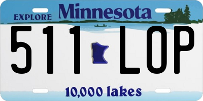 MN license plate 511LOP