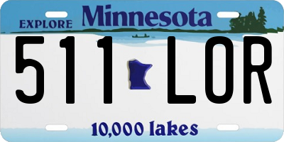 MN license plate 511LOR
