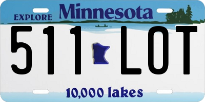 MN license plate 511LOT