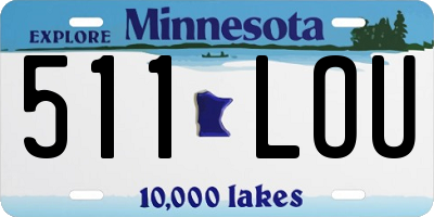 MN license plate 511LOU