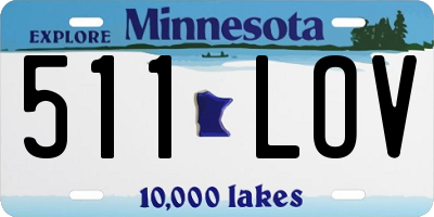 MN license plate 511LOV