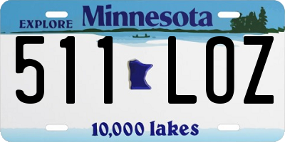 MN license plate 511LOZ