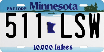 MN license plate 511LSW
