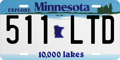 MN license plate 511LTD