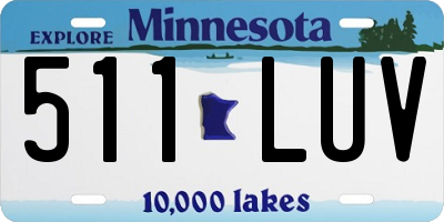 MN license plate 511LUV