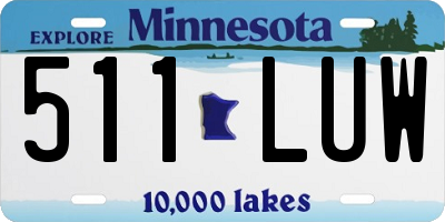 MN license plate 511LUW