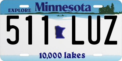 MN license plate 511LUZ