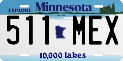 MN license plate 511MEX