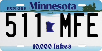 MN license plate 511MFE