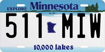 MN license plate 511MIW