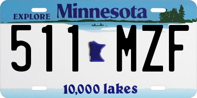 MN license plate 511MZF