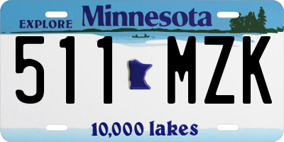 MN license plate 511MZK