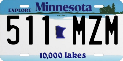MN license plate 511MZM