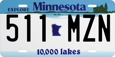 MN license plate 511MZN