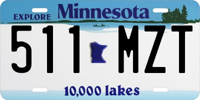 MN license plate 511MZT