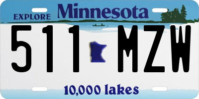 MN license plate 511MZW