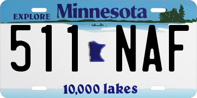 MN license plate 511NAF