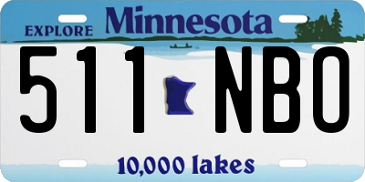 MN license plate 511NBO