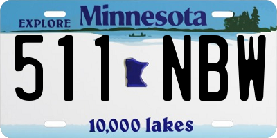 MN license plate 511NBW