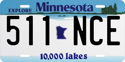 MN license plate 511NCE