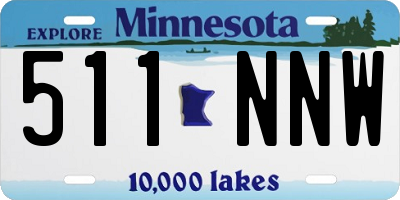 MN license plate 511NNW