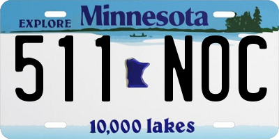 MN license plate 511NOC