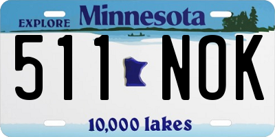 MN license plate 511NOK