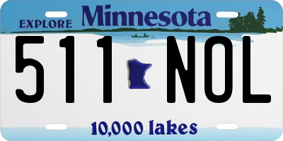 MN license plate 511NOL