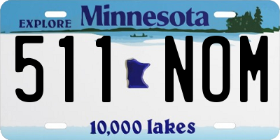 MN license plate 511NOM