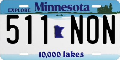 MN license plate 511NON
