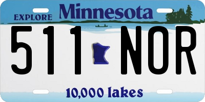 MN license plate 511NOR