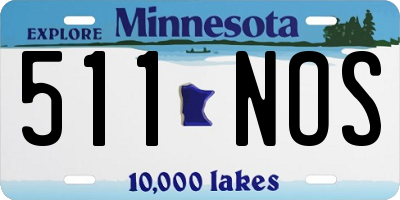 MN license plate 511NOS