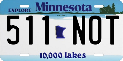 MN license plate 511NOT